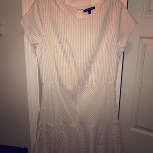 Pinstriped white and black dress